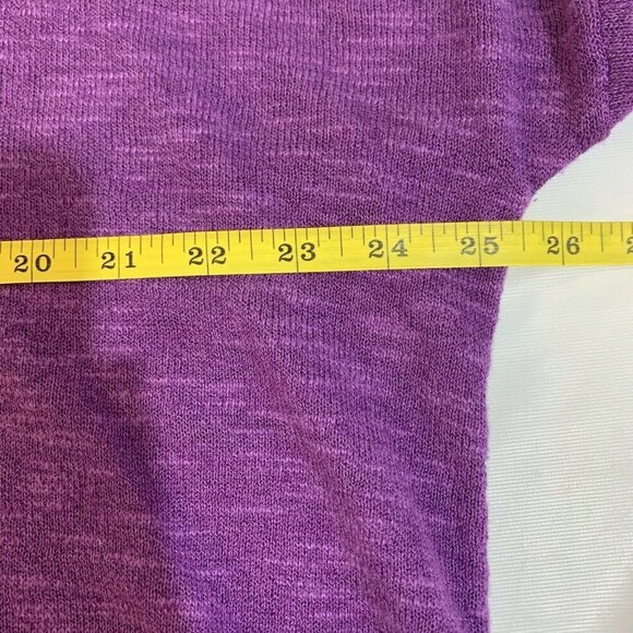 Eileen Fisher Women's XSmall V Neck Tunic Sweater Organic Linen Blend Purple - Picture 6 of 8